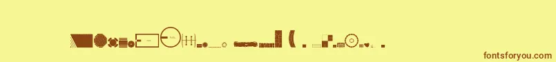 フォントLandscapeplanning – 茶色の文字が黄色の背景にあります。