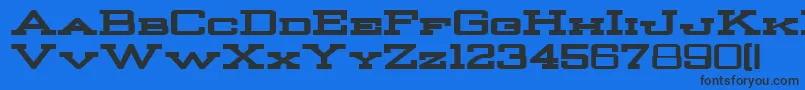 Fonte StrongmanBold – fontes pretas em um fundo azul