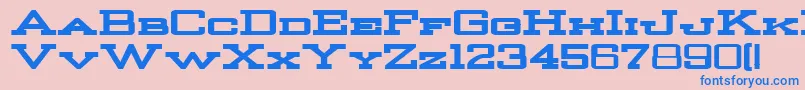 Fonte StrongmanBold – fontes azuis em um fundo rosa