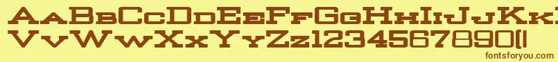 Police StrongmanBold – polices brunes sur fond jaune