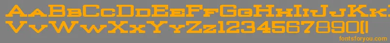 StrongmanBold-Schriftart – Orangefarbene Schriften auf grauem Hintergrund