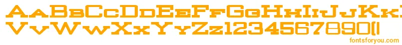 StrongmanBold-Schriftart – Orangefarbene Schriften auf weißem Hintergrund