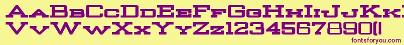 Fonte StrongmanBold – fontes roxas em um fundo amarelo