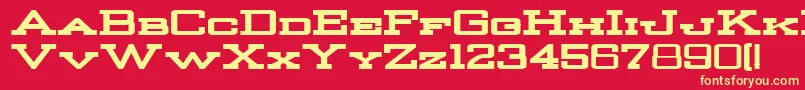 StrongmanBold Font – Yellow Fonts on Red Background