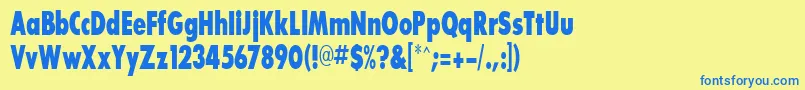 Saiba mais sobre a fonte BouganBlackcondensedSsiExtraBoldCondensed Fonte BouganBlackcondensedSsiExtraBoldCondensed – fontes azuis em um fundo amarelo