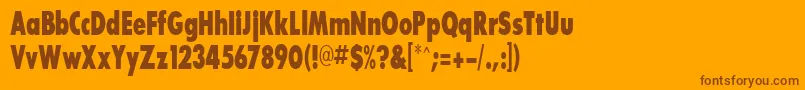 BouganBlackcondensedSsiExtraBoldCondensed-Schriftart – Braune Schriften auf orangefarbenem Hintergrund