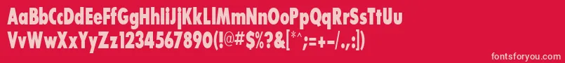 BouganBlackcondensedSsiExtraBoldCondensed Font – Pink Fonts on Red Background