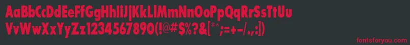 BouganBlackcondensedSsiExtraBoldCondensed Font – Red Fonts on Black Background