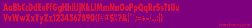 フォントBouganBlackcondensedSsiExtraBoldCondensed – 紫の背景に赤い文字