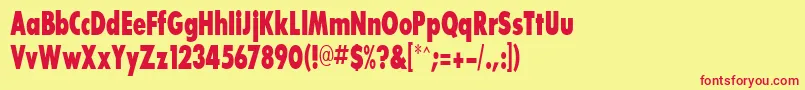 BouganBlackcondensedSsiExtraBoldCondensed Font – Red Fonts on Yellow Background