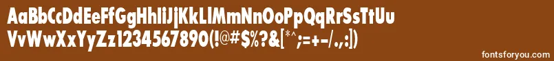 フォントBouganBlackcondensedSsiExtraBoldCondensed – 茶色の背景に白い文字
