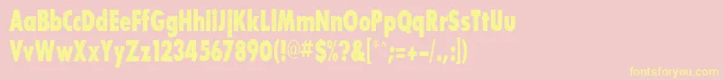 BouganBlackcondensedSsiExtraBoldCondensed Font – Yellow Fonts on Pink Background