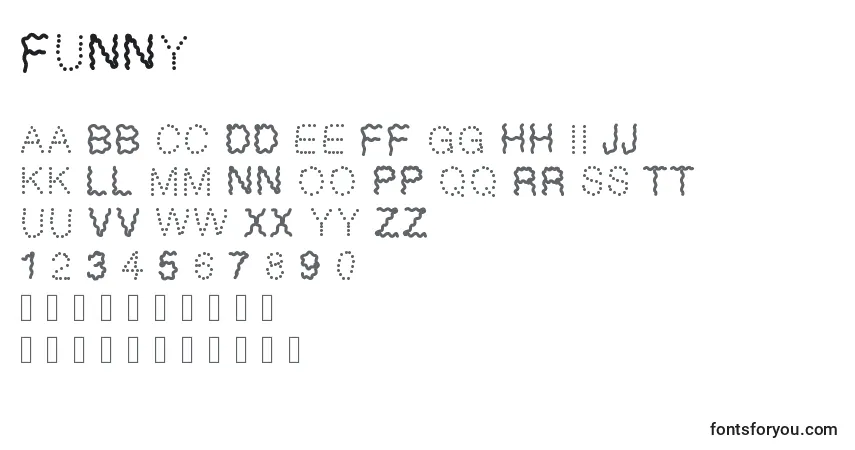 Шрифт Funny – алфавит, цифры, специальные символы