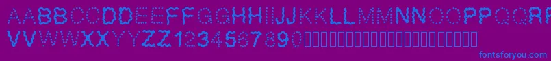 Funny Font – Blue Fonts on Purple Background