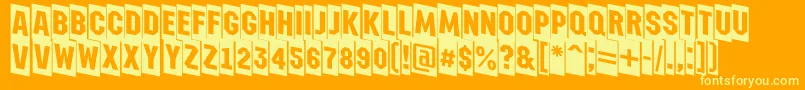 AMachinanovacmdn Font – Yellow Fonts on Orange Background