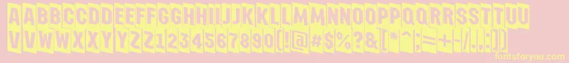 AMachinanovacmdn-Schriftart – Gelbe Schriften auf rosa Hintergrund