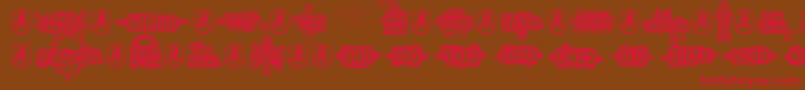 FeCheVivaBanana Font – Red Fonts on Brown Background