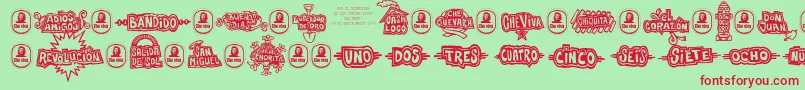 FeCheVivaBanana Font – Red Fonts on Green Background