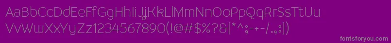 フォントMalinaLight – 紫の背景に灰色の文字