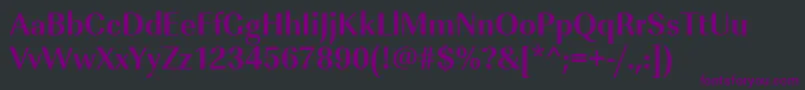 フォントUrwimperialtnarBold – 黒い背景に紫のフォント