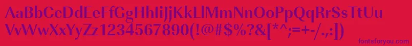 UrwimperialtnarBold-Schriftart – Violette Schriften auf rotem Hintergrund
