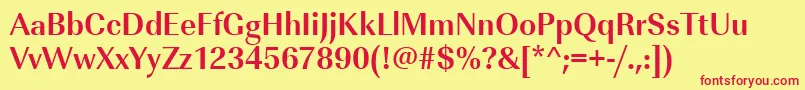 UrwimperialtnarBold Font – Red Fonts on Yellow Background