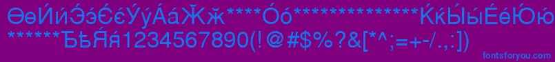 CyrillicsansMedium Font – Blue Fonts on Purple Background