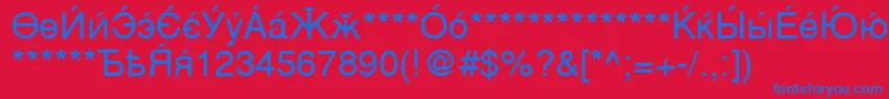 CyrillicsansMedium Font – Blue Fonts on Red Background