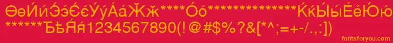 CyrillicsansMedium Font – Orange Fonts on Red Background