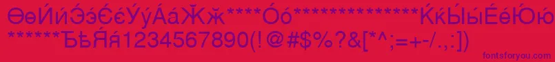 CyrillicsansMedium Font – Purple Fonts on Red Background