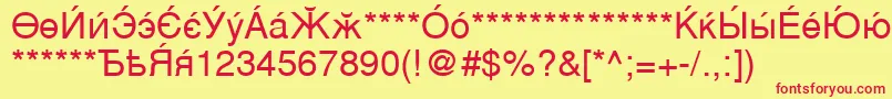 CyrillicsansMedium Font – Red Fonts on Yellow Background