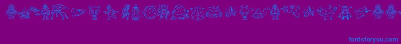 SillyAliens Font – Blue Fonts on Purple Background