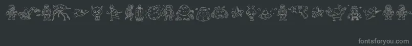 SillyAliens-Schriftart – Graue Schriften auf schwarzem Hintergrund
