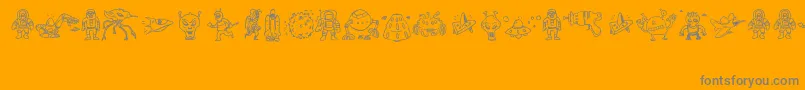 SillyAliens Font – Gray Fonts on Orange Background