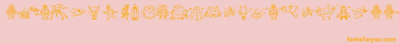 SillyAliens Font – Orange Fonts on Pink Background