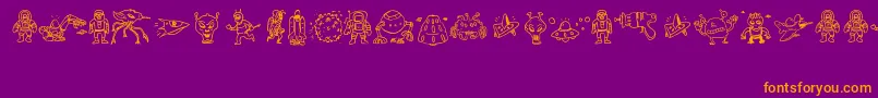 SillyAliens Font – Orange Fonts on Purple Background