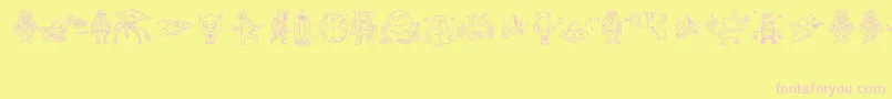 SillyAliens Font – Pink Fonts on Yellow Background