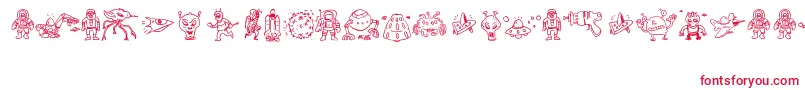 SillyAliens Font – Red Fonts on White Background