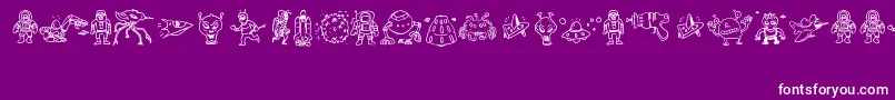 SillyAliens Font – White Fonts on Purple Background