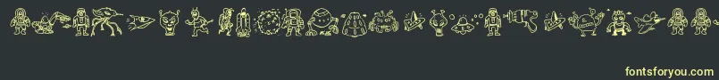 SillyAliens Font – Yellow Fonts on Black Background