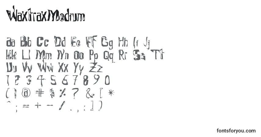 Czcionka WaxtraxMedium – alfabet, cyfry, specjalne znaki