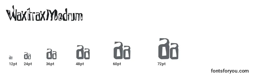 Tamaños de fuente WaxtraxMedium