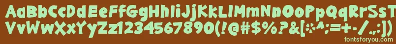 GargleExBd-fontti – vihreät fontit ruskealla taustalla