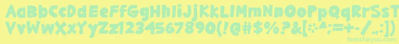 GargleExBd Font – Green Fonts on Yellow Background