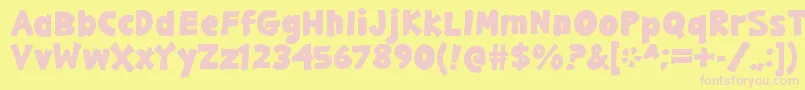 GargleExBd-fontti – vaaleanpunaiset fontit keltaisella taustalla