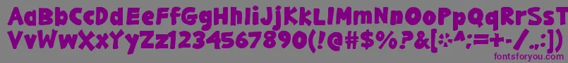 フォントGargleExBd – 紫色のフォント、灰色の背景