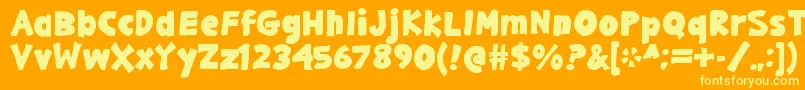 GargleExBd Font – Yellow Fonts on Orange Background