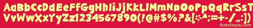 GargleExBd Font – Yellow Fonts on Red Background