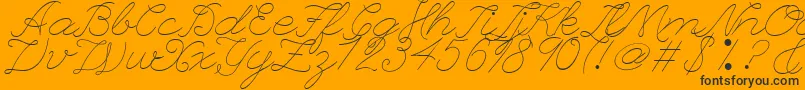 LeagueScriptThinLeagueScript-fontti – mustat fontit oranssilla taustalla