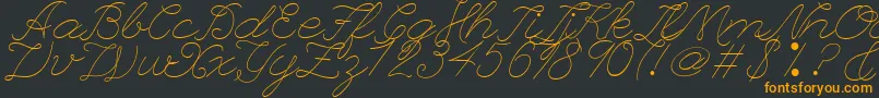 LeagueScriptThinLeagueScript-Schriftart – Orangefarbene Schriften auf schwarzem Hintergrund